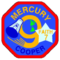 COOPER Manned SPACE MISSION NASA PIN enamel MERCURY 9 Faith 7 Astronaut 