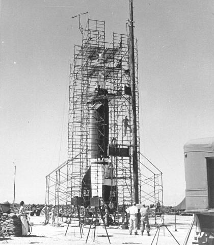 Bumper Launch Preparations At Cape Canaveral. WAC rocket.