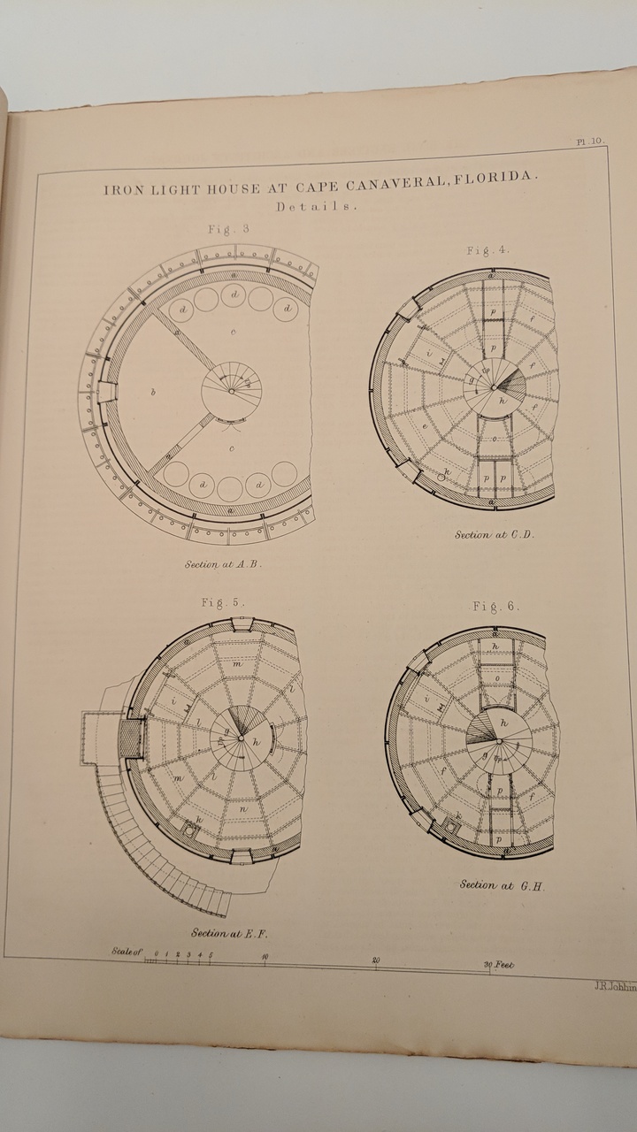 Plans Of Cape Canaveral Lighthouse Circa 1862