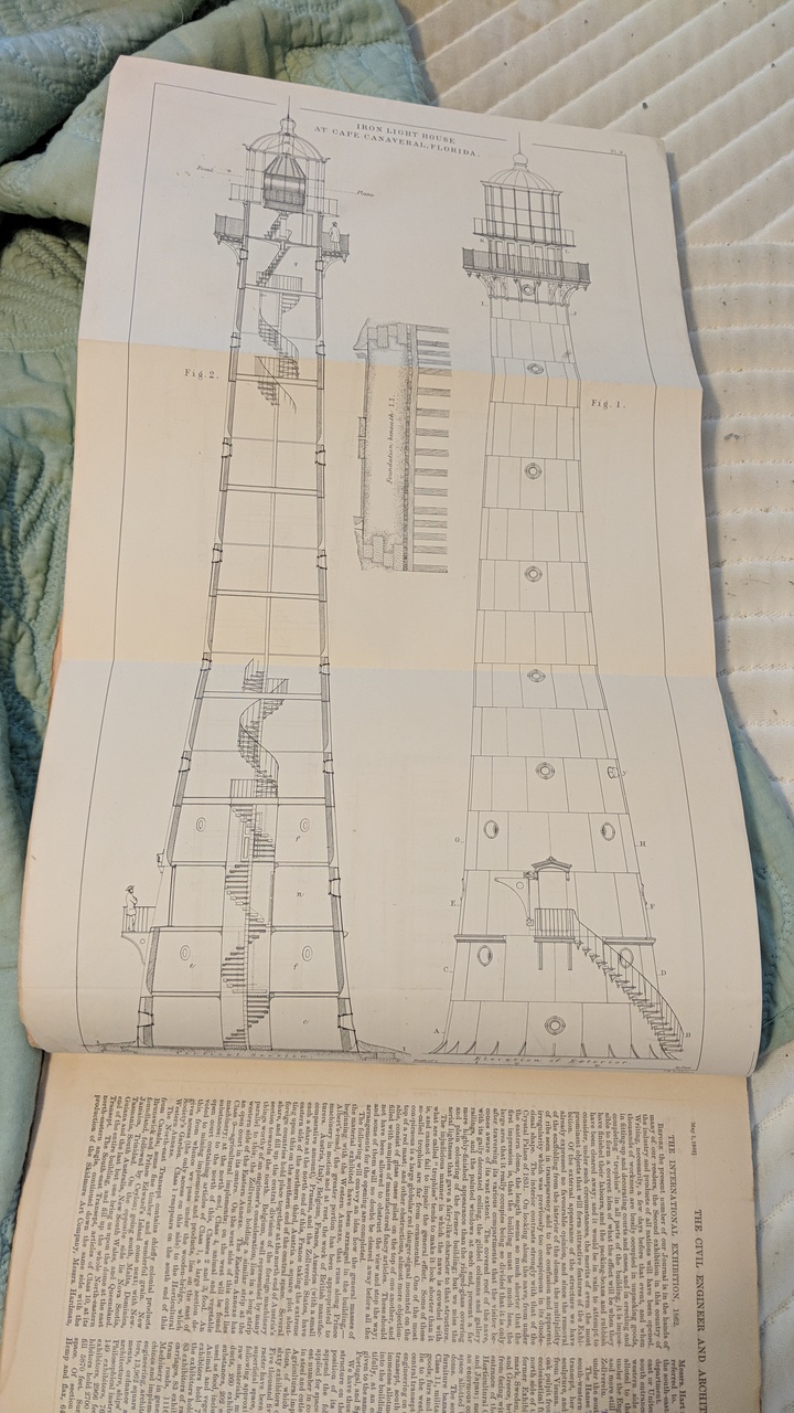 Plans Of Cape Canaveral Lighthouse Circa 1862