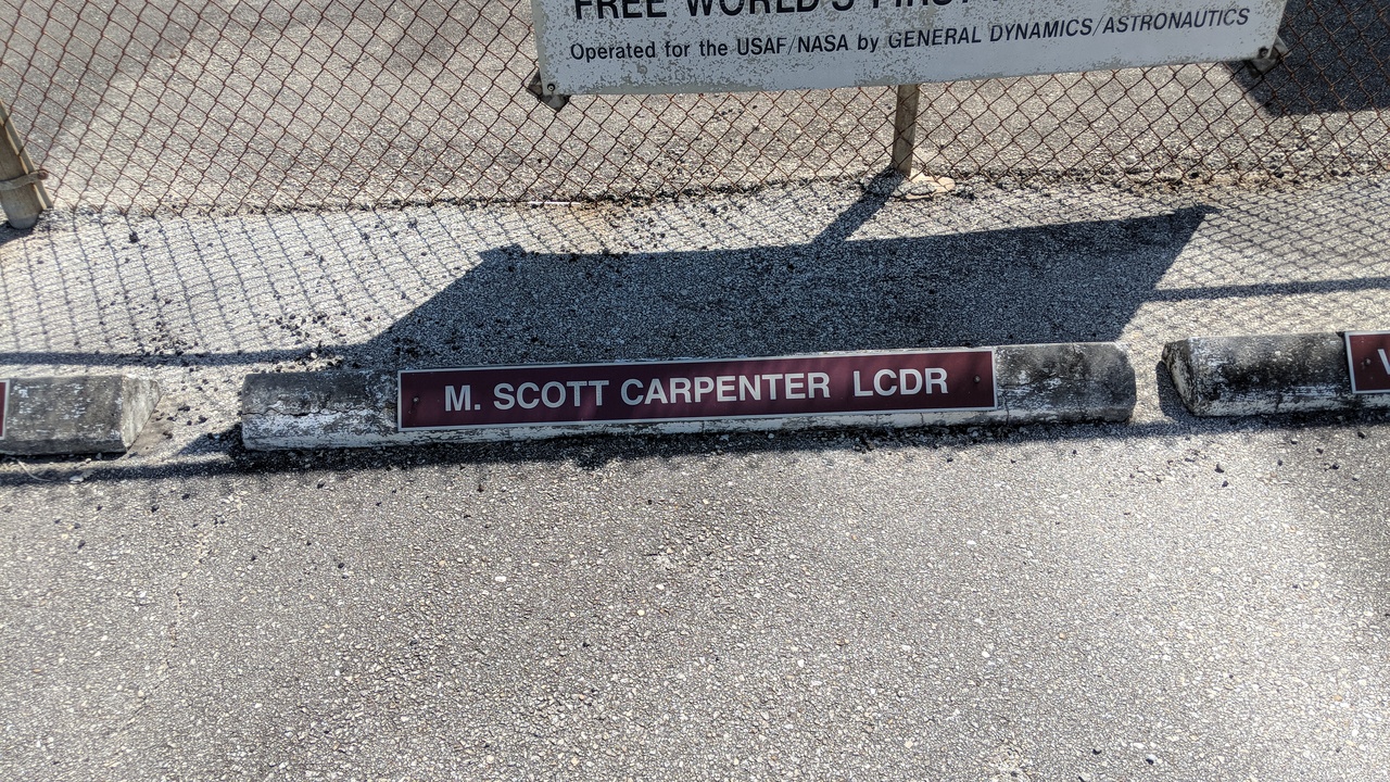 Memorial Parking Space For Scott Carpenter Circa 2020
