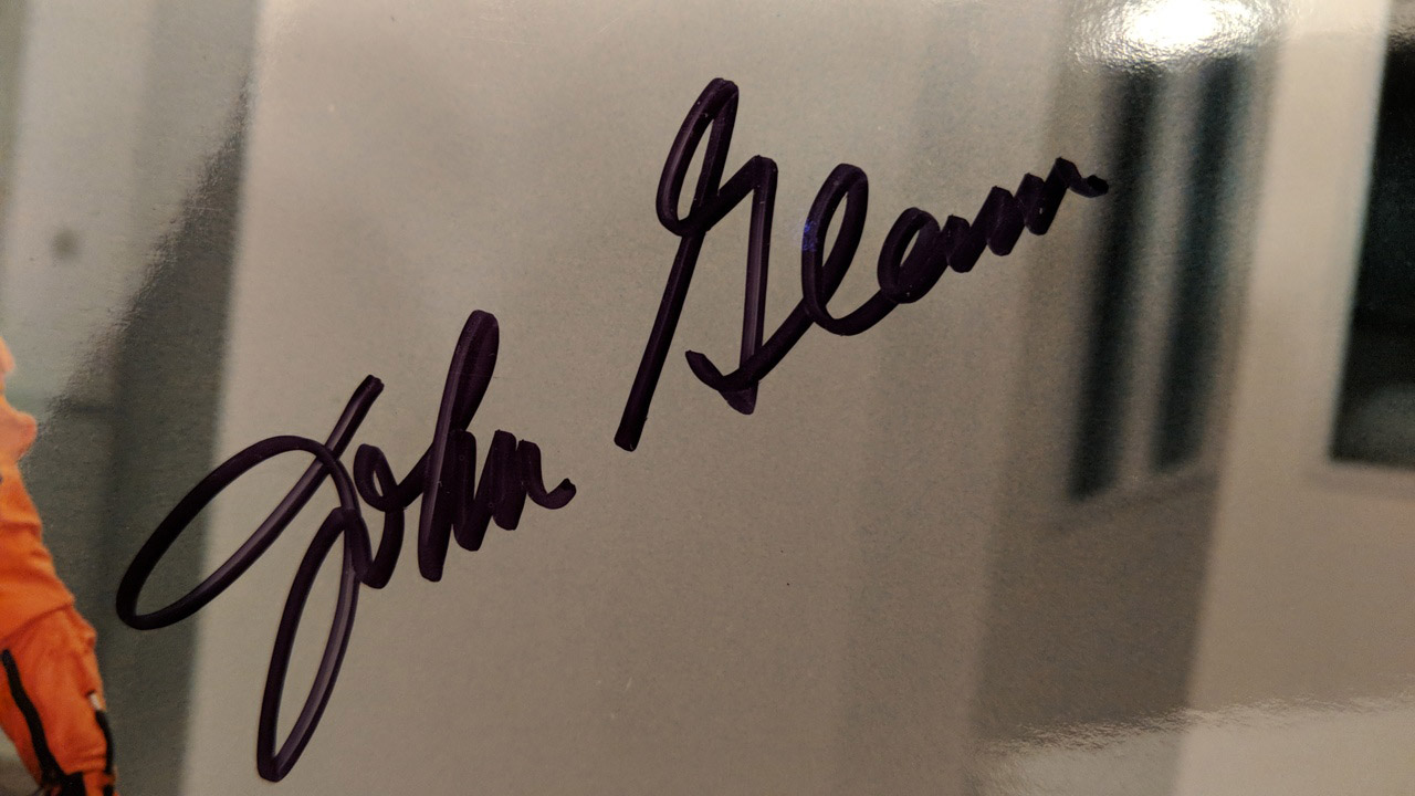 Close-Up Photo Of John Glenn Autograph On STS-95 Training Photo